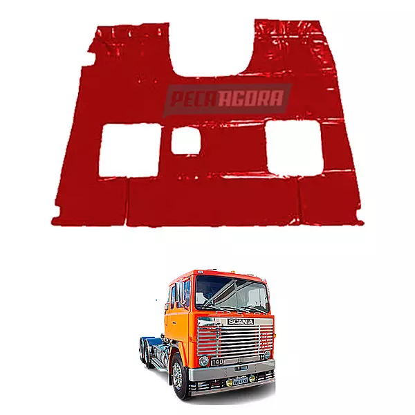 TAPETE VINIL VERMELHO SEM RECORTE DO BANCO CARONA PARA SCANIA LK 140 142 (PUES42