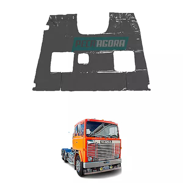 TAPETE VINIL CINZA SEM RECORTE DO BANCO CARONA PARA SCANIA 112 M (PUES423C)