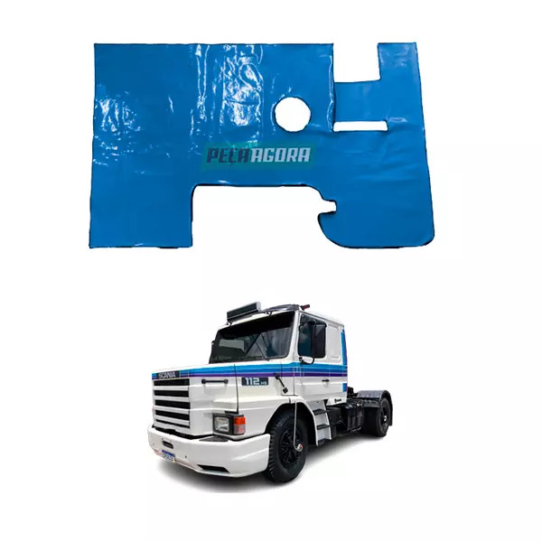 TAPETE VINIL AZUL SEM RECORTE DO BANCO CARONA PARA SCANIA 112 HS (PUES424A)