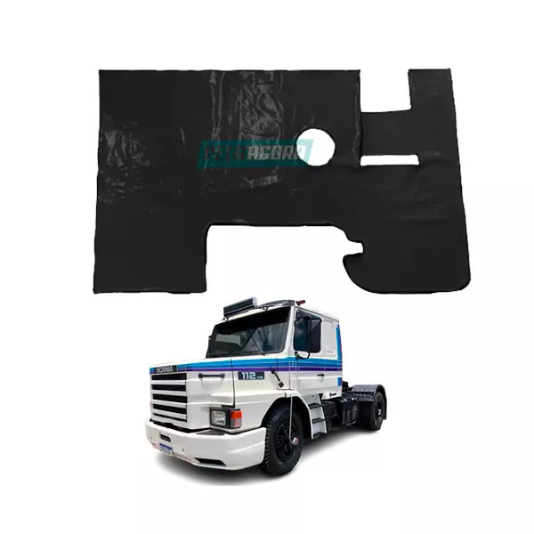 TAPETE VINIL PRETO SEM RECORTE DO BANCO CARONA PARA SCANIA 112 HS (PUES424P)