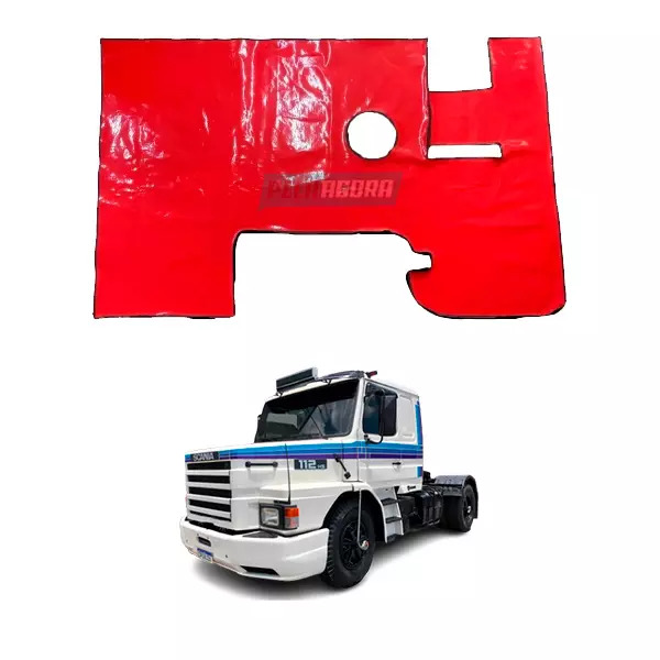 TAPETE VINIL VERMELHO SEM RECORTE DO BANCO CARONA PARA SCANIA 112 HS (PUES424V)