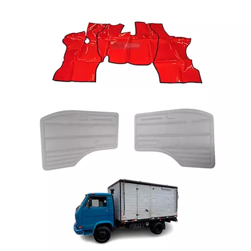 KIT TAPETE VINIL VERMELHO + PAR FORRO PORTA VW 690 790 7110S 11130 13130 14140 (