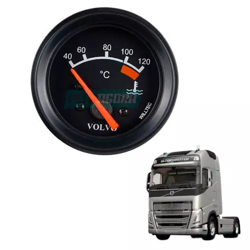 RELOGIO TEMPERATURA AGUA VOLVO 40 A 120 GRAUS 24V 60MM (8123665-W20.223P)