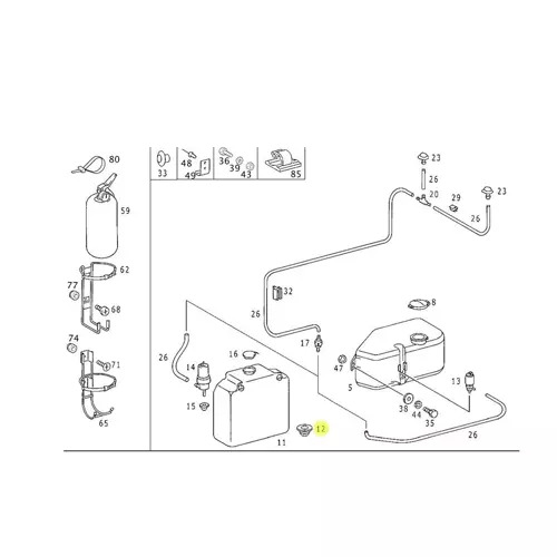 BUCHA FIXACAO BOMBA LIMPADOR PARABRISA MB CAMINHOES 1620 BUCHA VEDACAO BOMBA LIM