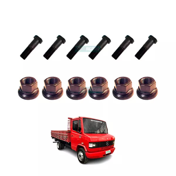 KIT 6 PARAFUSO 18X1.5X60 10.9 SIMPLES RODA DIANT MB 709 710 812 912 914 6 PORCA 