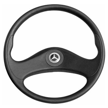 VOLANTE DIRECAO ESPORTIVO MODELO CRUZE 306MM PRETO MB 1618 1620 2325 1218 (69546