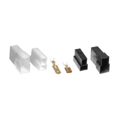 KIT CONECTOR MACHO FEMEA COM TERMINAIS UNIVRESAL 6.3MM 2 VIAS TERMINAL MACHO ETE