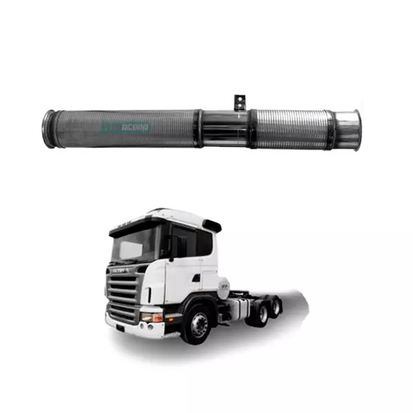 TUBO FLEXIVEL ESCAPAMENTO 4.1/2''X810MM INOX PARA SCANIA SERIE 4 T R P G P94 P11