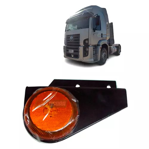 LANTERNA LE LED AMBAR 24V COM SUPORTE VW CONSTELLATION 19320E 19370E 25320E 2537
