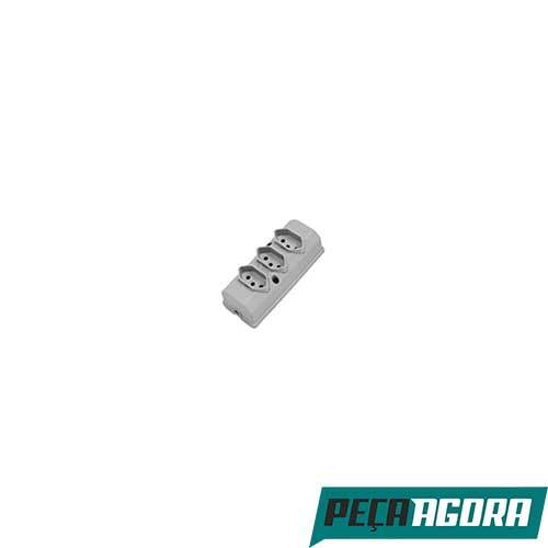 TOMADA EM BARRA 3 TOMADAS 2P + T PERLEX BRANCA (23218CC)