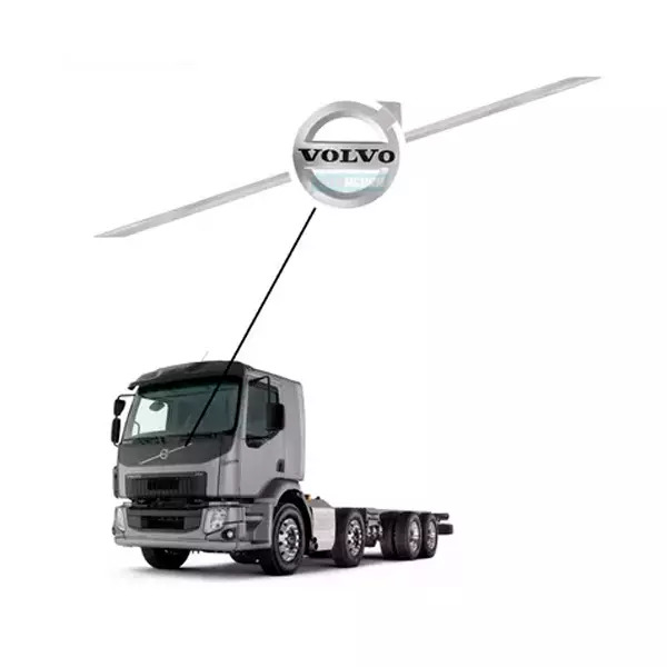 EMBLEMA TRANSVERSAL GRADE CINZA ACETINADO VOLVO VM 2010 A 2014 FH 2015... CINZA 