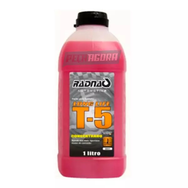 ADITIVO RADIADOR T5 LONG LIFE UNIVERSAL ROSA 1 LITRO CONCENTRADO CARRO E UTILITA