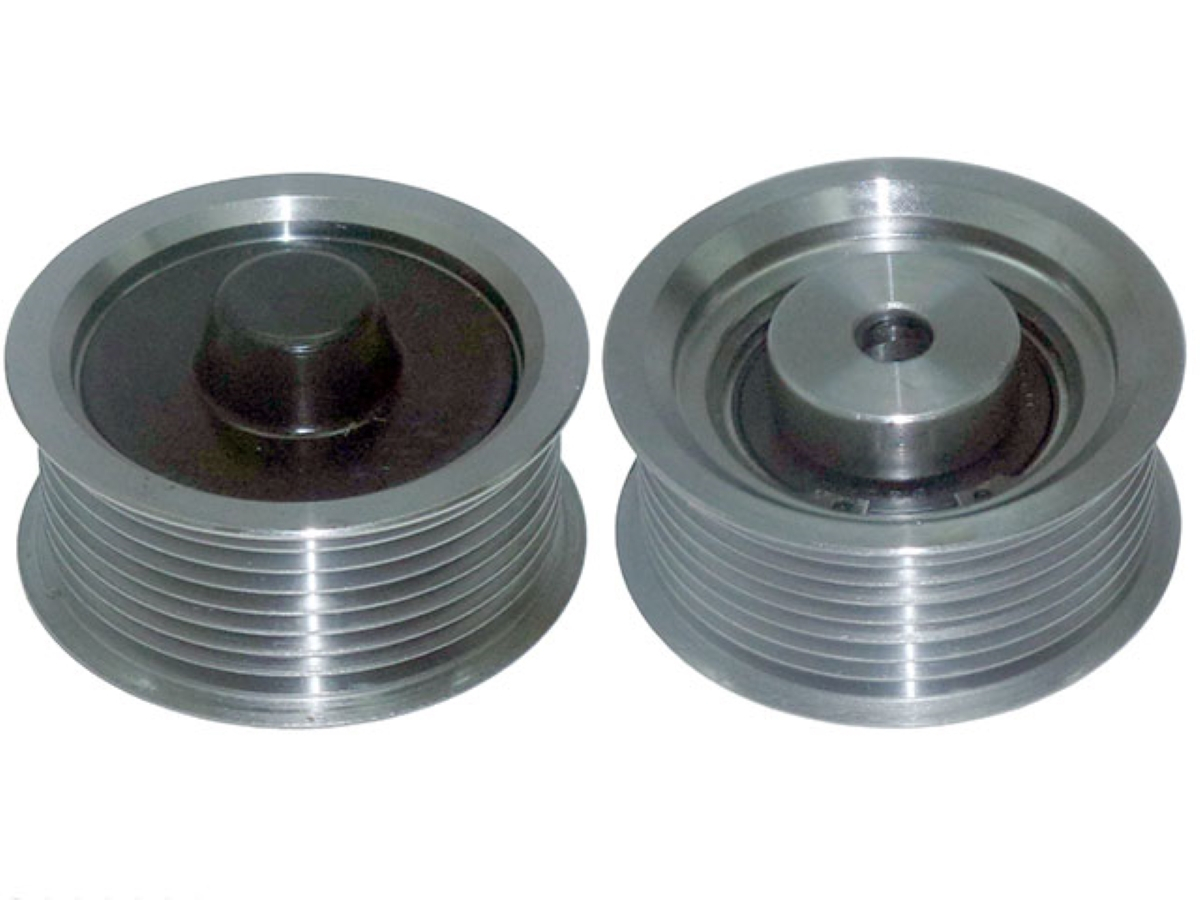 POLIA ESTRIADA ESTICADORA ROLAMENTO 1A LINHA ACO PARA SCANIA SERIE 4 P G R (1858