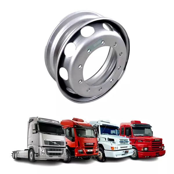 RODA DISCO ARO 22,5 PNEU 295 SEM CAMARA 10 FUROS - CARRETAS MB 1935 VOLVO NL FH 