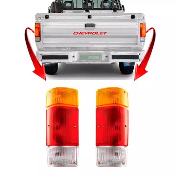 PAR LENTE TRASEIRA AMBAR CHEVROLET A20 C20 D20 1985 A 1996 (154812-154912)