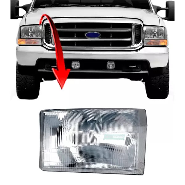 FAROL LADO DIREITO COM FURO DA LAMPADA LUZ DE LANTERNA FORD F250 F350 F4000 1998