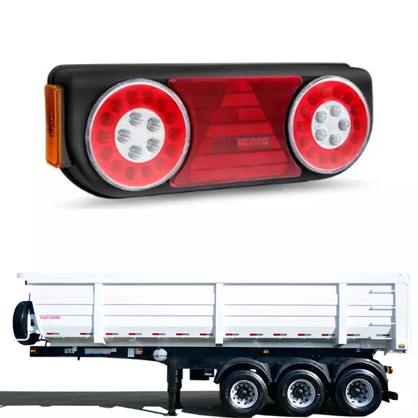 LANTERNA TRASEIRA ESQUERDO LED CARRETAS FACCHINI E IMPLEMENTOS BIVOLT 12V 24V (P