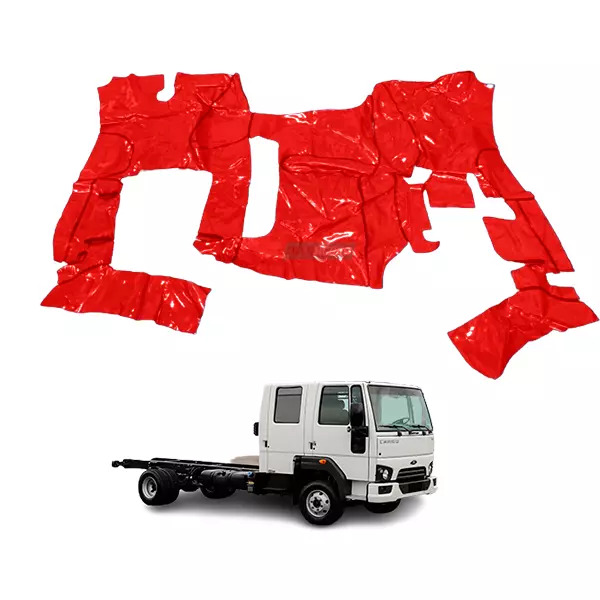 TAPETE VINIL CARGO COM CAPO CABINE DUPLA 2011 2012 VERMELHO (PUES248V)