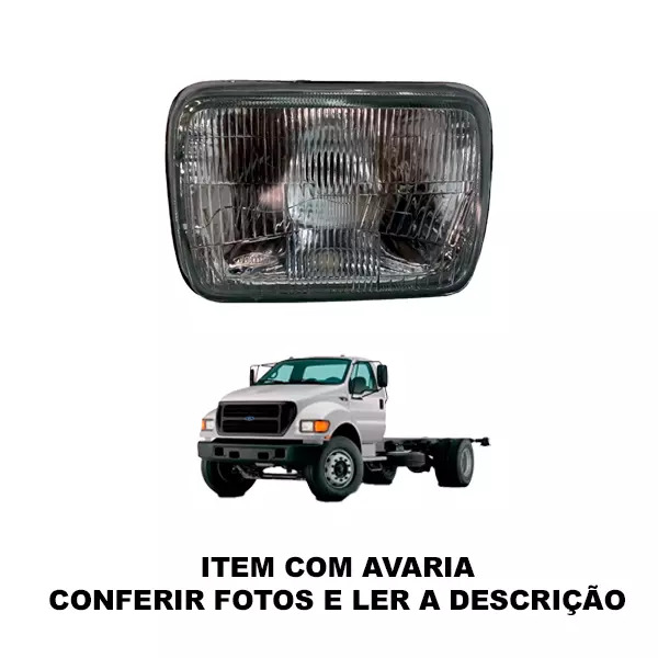 FAROL DIANTEIRO FORD COM AVARIA  F12000 F14000 F16000 - 1998 A 2005 PITBULL  (XC