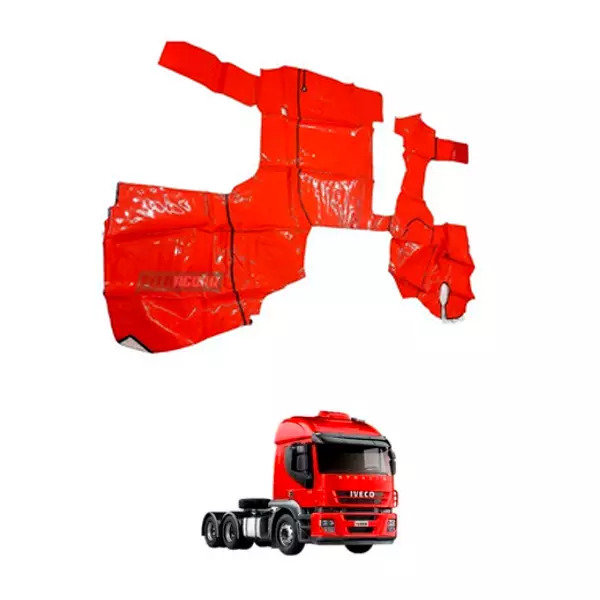 TAPETE VINIL VERMELHO COM CAPO PARA CAMINHAO FIAT IVECO STRALIS ANO 2007 2008 (P