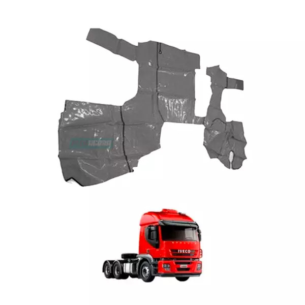 TAPETE VINIL CINZA COM CAPO PARA CAMINHAO FIAT IVECO STRALIS ANO 2007 2008 (PUES