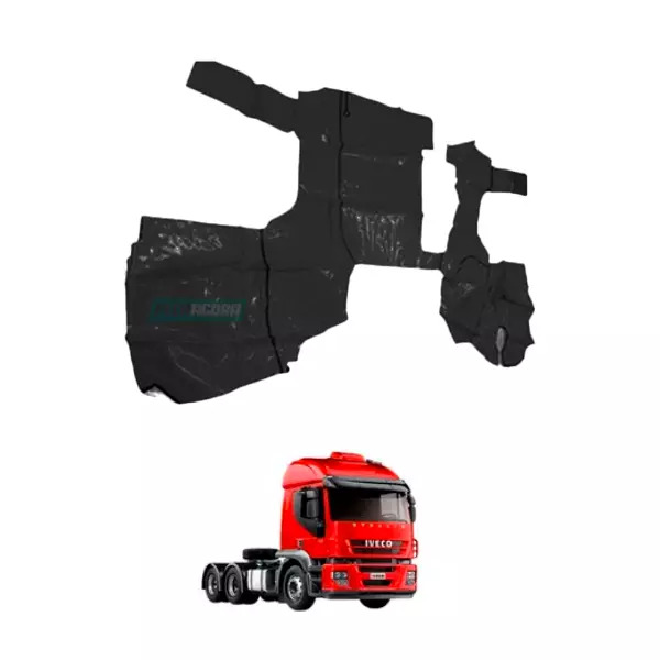TAPETE VINIL PRETO COM CAPO PARA CAMINHAO FIAT IVECO STRALIS ANO 2007 2008 (PUES