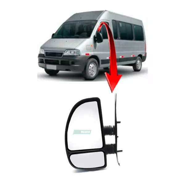 ESPELHO RETROVISOR MANUAL L/E FIAT DUCATO ...2018 PEUGEOT BOXER ...2018 CITROEN 