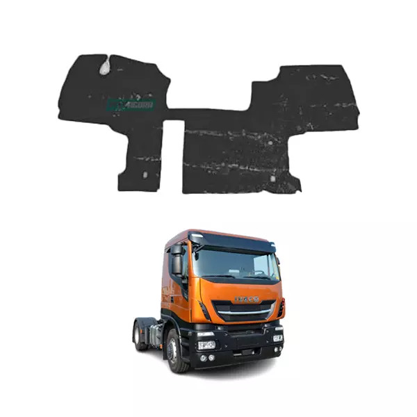 TAPETE VINIL PRETO COM CAPO PARA CAMINHAO FIAT IVECO  STRALIS ACTIVE ANO 2008 (P