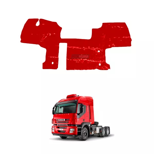 TAPETE VINIL VERMELHO COM CAPO COM CORTE PARA GELADEIRA PARA CAMINHAO FIAT IVECO