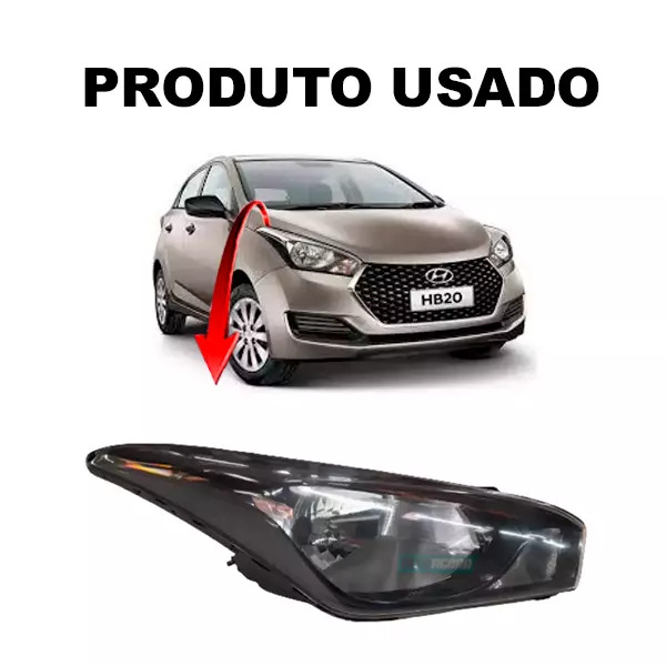 FAROL DIANTEIRO PRINCIPAL ESQ HYUNDAI HATCH 2012 2013 2014 2015 2016 2017 2018 2