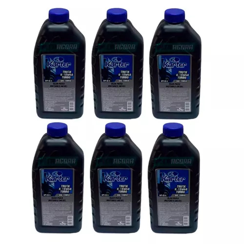 CAIXA 6 OLEO MOTOR DIESEL 15W40 CI-4 1L KARTER TRUCK TURBO (CX.K2131-15W40-CI4-1