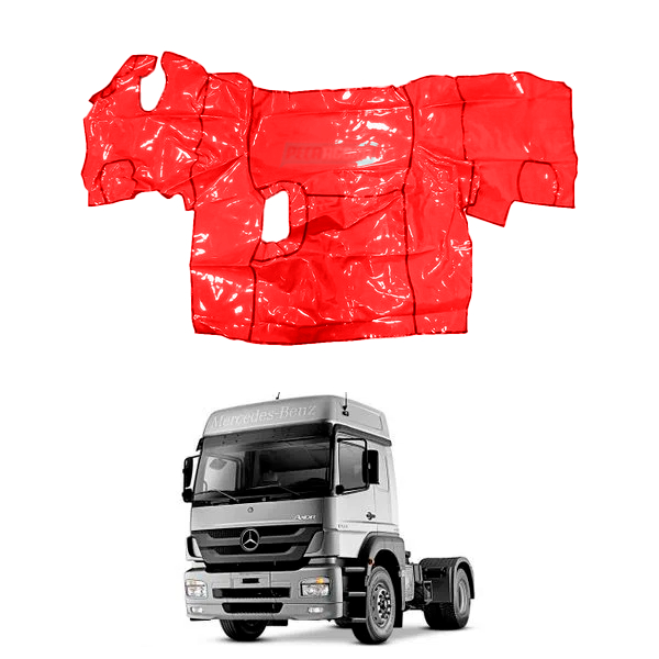 TAPETE VINIL VERMELHO COM CAPO MB AXOR 1933 ANO 2009 (PUES841V)