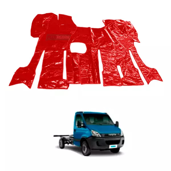TAPETE VINIL VERMELHO PARA CAMINHAO FIAT IVECO DAILY COMPLETO ANO 2008 (PUES510V