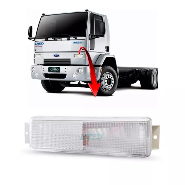 LANTERNA PISCA FRONTAL COM CUPULA FORD CARGO 814 815 1317 2422 96 A 98 - CRISTAL