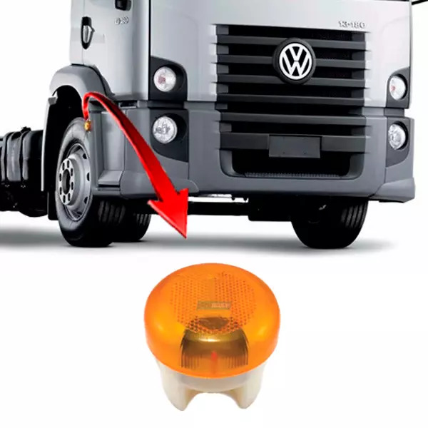 LANTERNA LATERAL ESTRIBO PISCA SEM SOQUETE VW CONSTELLATION - AMARELO (2R2953037