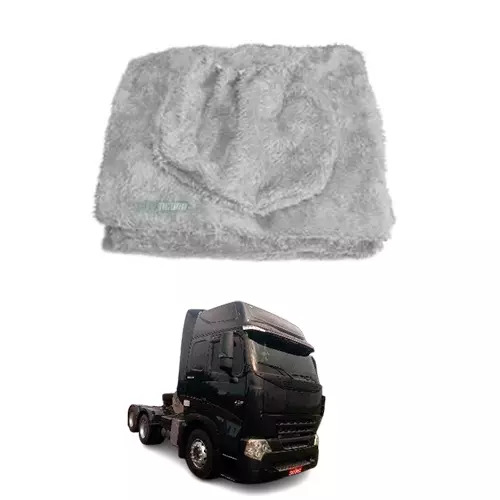 CAPA PELUCIA CHINIL BANCO CINZA COM LOGO SINOTRUCK MOTO CARONA GAUCHA (436194)