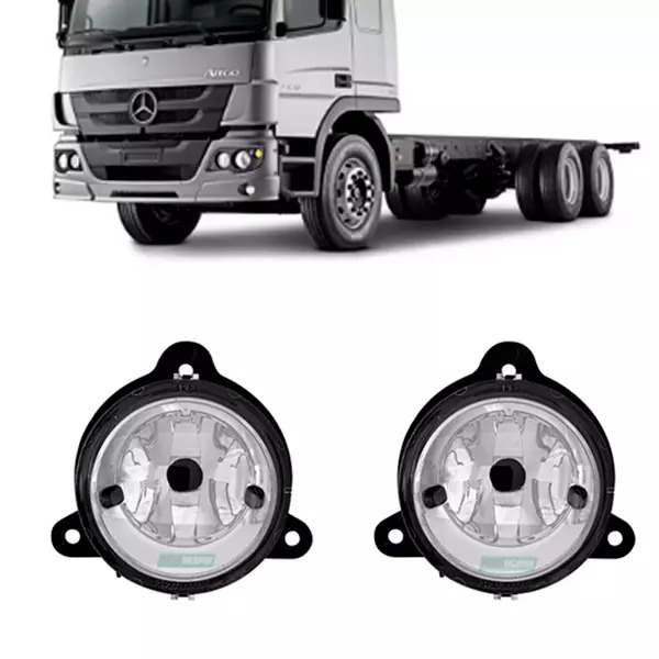PAR FAROL AUXILIAR DIR ESQ MB ATEGO ATRON ACTROS 2013 EM DIANTE H7 COM SOQUETE (