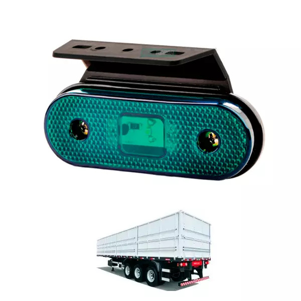 LANTERNA LATERAL VERDE FACCHINI OVAL COM LED COM SUPORTE (308270548-L3016VD,.-.)