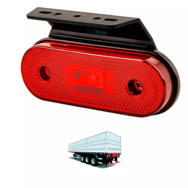 LANTERNA LATERAL VERMELHA FACCHINI OVAL COM LED COM SUPORTE (L3016VM-308270548)