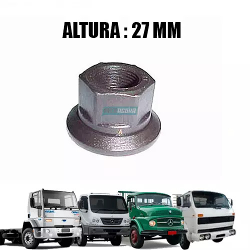 CAIXA 10 PORCA RODA M20-1,5 CHAVE 30 H27 VW 12140 12170 11130 11140 MB 1111 1113