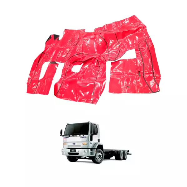 TAPETE VINIL VERMELHO FORD CARGO COM CAPO BANCO A AR ATE 2011 (PUES246V)
