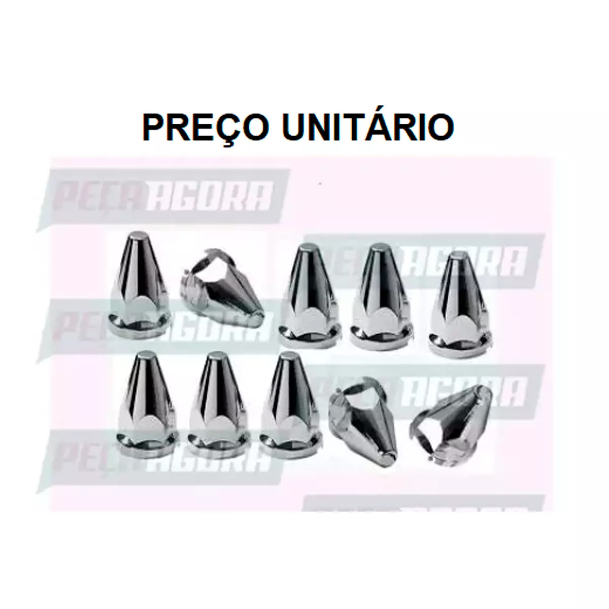 CAIXA 10 CAPA PORCA RODA UNID.  CROMADA 33 ARGENTINA (CX.449138**10)