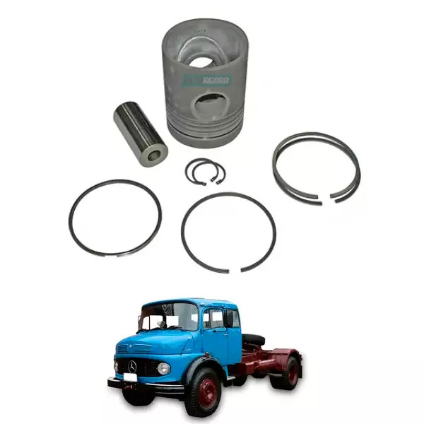 PISTAO E ANEIS STD OM355/5 OM355/6 - 4 CANAL COM REBAIXO MB 1519 1520 1819 1924 