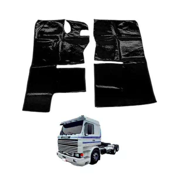 TAPETE VINIL PRETO BANCO CARONA PARA SCANIA QUADRADO 113 ANO 1992 (PUES421P)