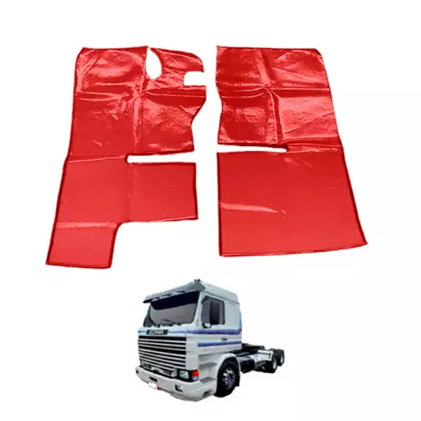 TAPETE VINIL VERMELHO BANCO CARONA PARA SCANIA QUADRADO 113 ANO 1992 (PUES421V)
