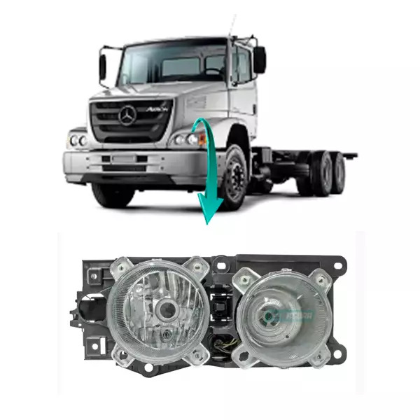 FAROL ESQUERDO MB ATRON - 2012 A 2021 SEM PISCA (6968200161-F571SL)