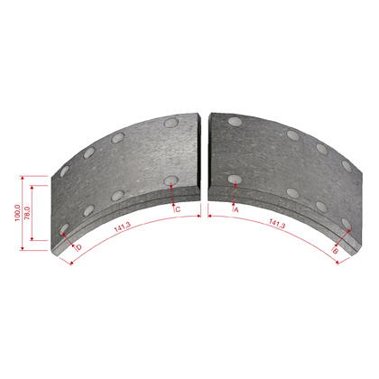 LONA FREIO DIANTEIRO TRASEIRO 0822T STD (2R0698075D.*)