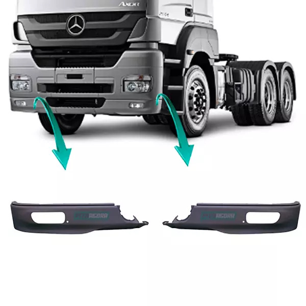 PAR SPOILER PARACHOQUE DIANTEIRO INFERIOR MB AXOR 2540 2644 - COM FURO FAROL MIL