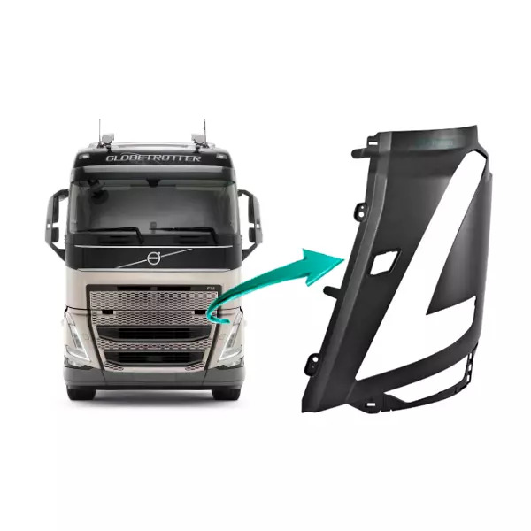 MOLDURA FAROL PEQUENO ESQUERDO VOLVO FH5 2021 ...LED (84448796-30468)