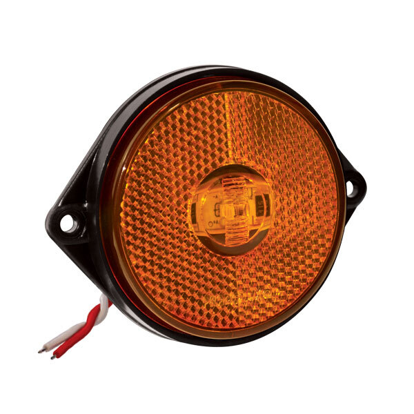 LANTERNA 1 LED DE POSICAO 66MM OVAL COM CABOS AMARELA EM ACRILICO (PL03120061.)